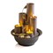 Indoor Tabletop Tiered Water Fountain Featuring 3 Candles for Desktop and Table, 11", Brown